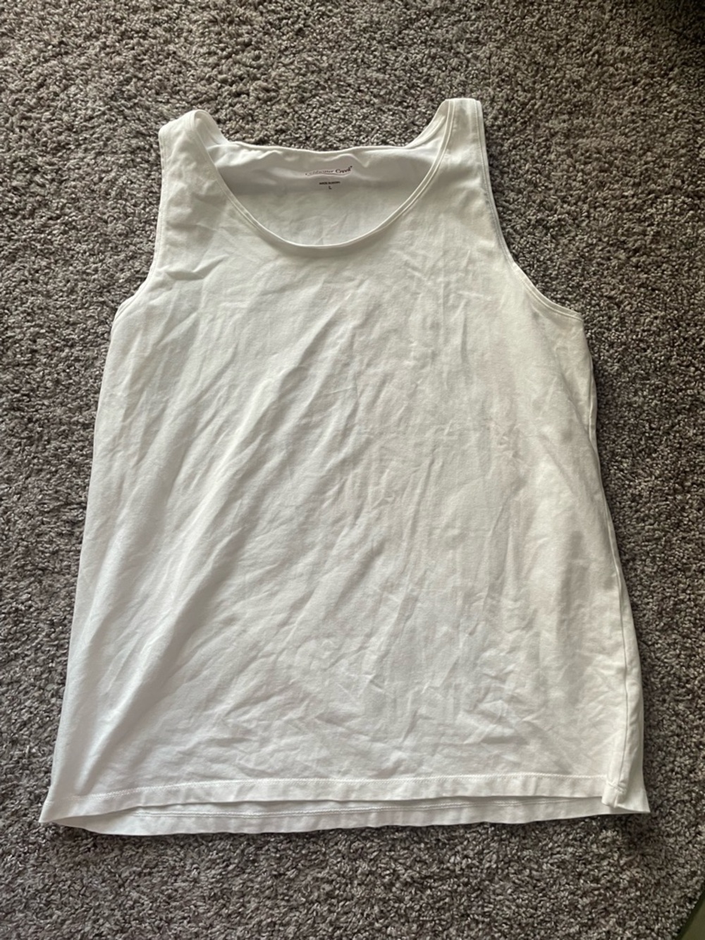 Coldwater Creek White Scoop Neck Tank Top, large